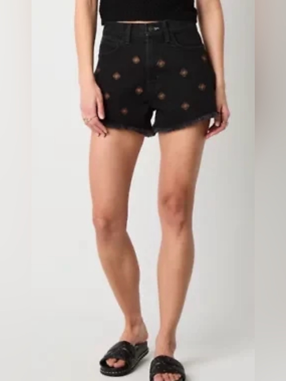 Arizona Jean Company Black Denim Shorts with Stud Embellishments